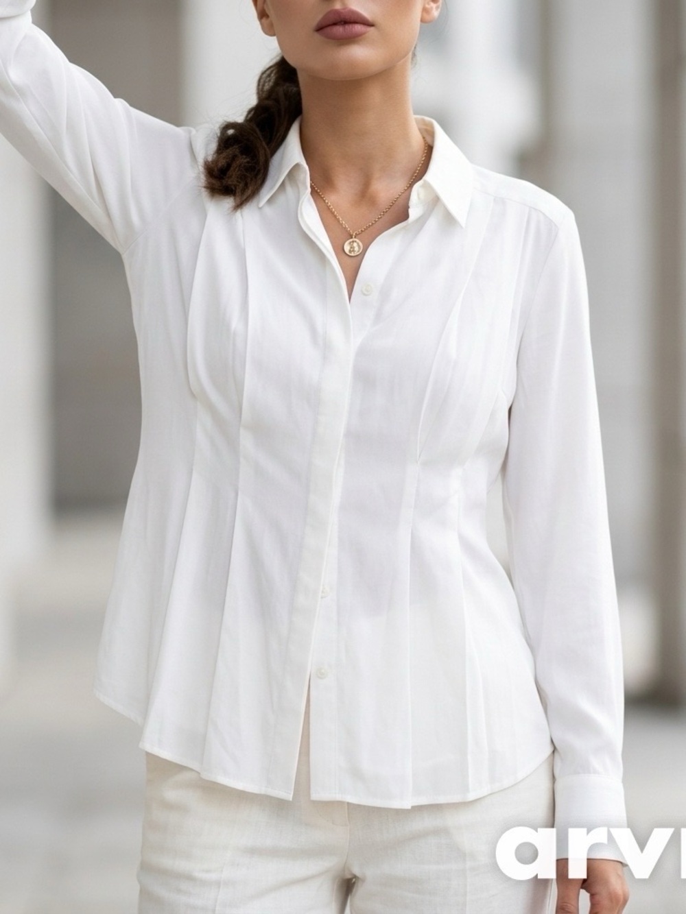 White House Black Market White Blouse